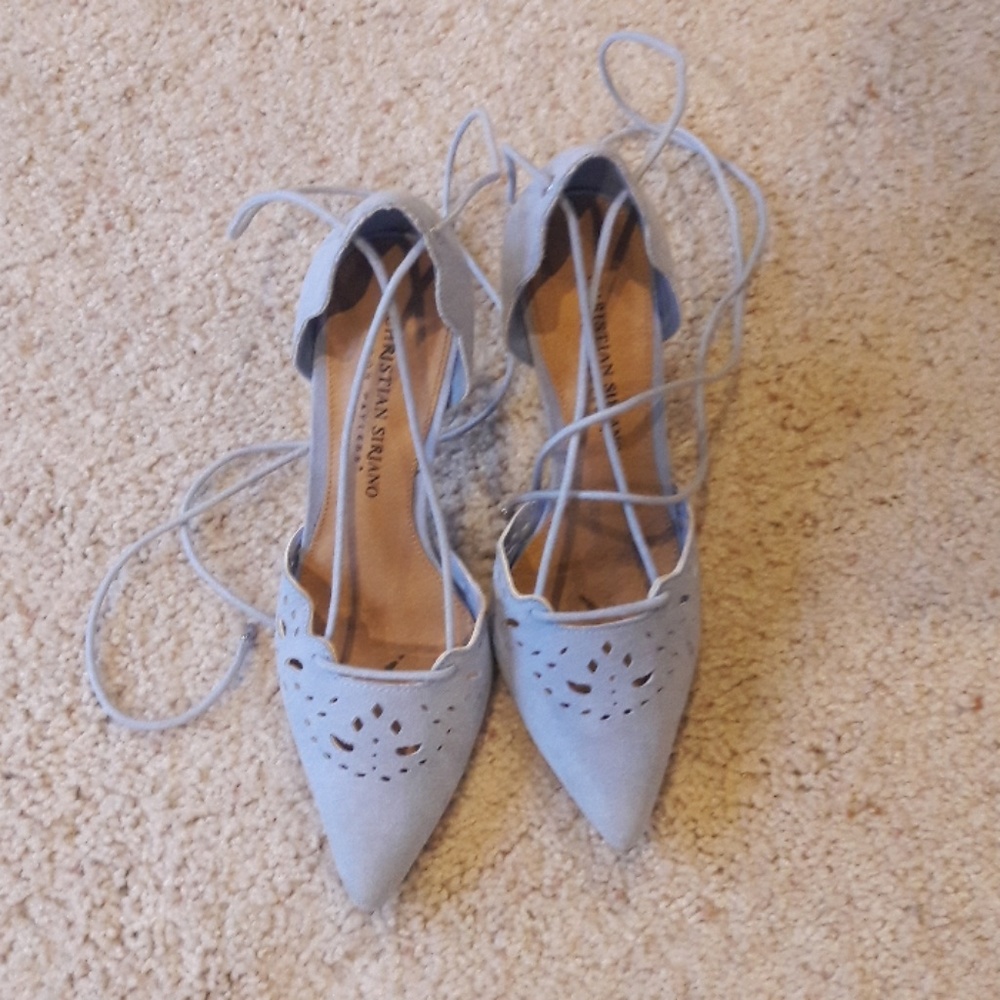 Pale blue heels